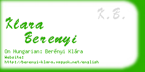 klara berenyi business card