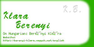 klara berenyi business card